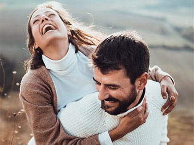 Happy man and woman together after hormone optimization treatment