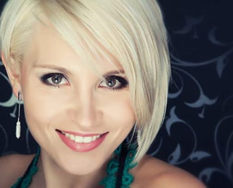 Close-up of a woman’s face after cosmetic dermatology treatment